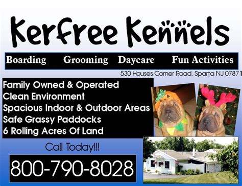 kerfree kennels  Fresh water is provided all day and night and your own personal food, medication, and supplements are fed at your own instructions